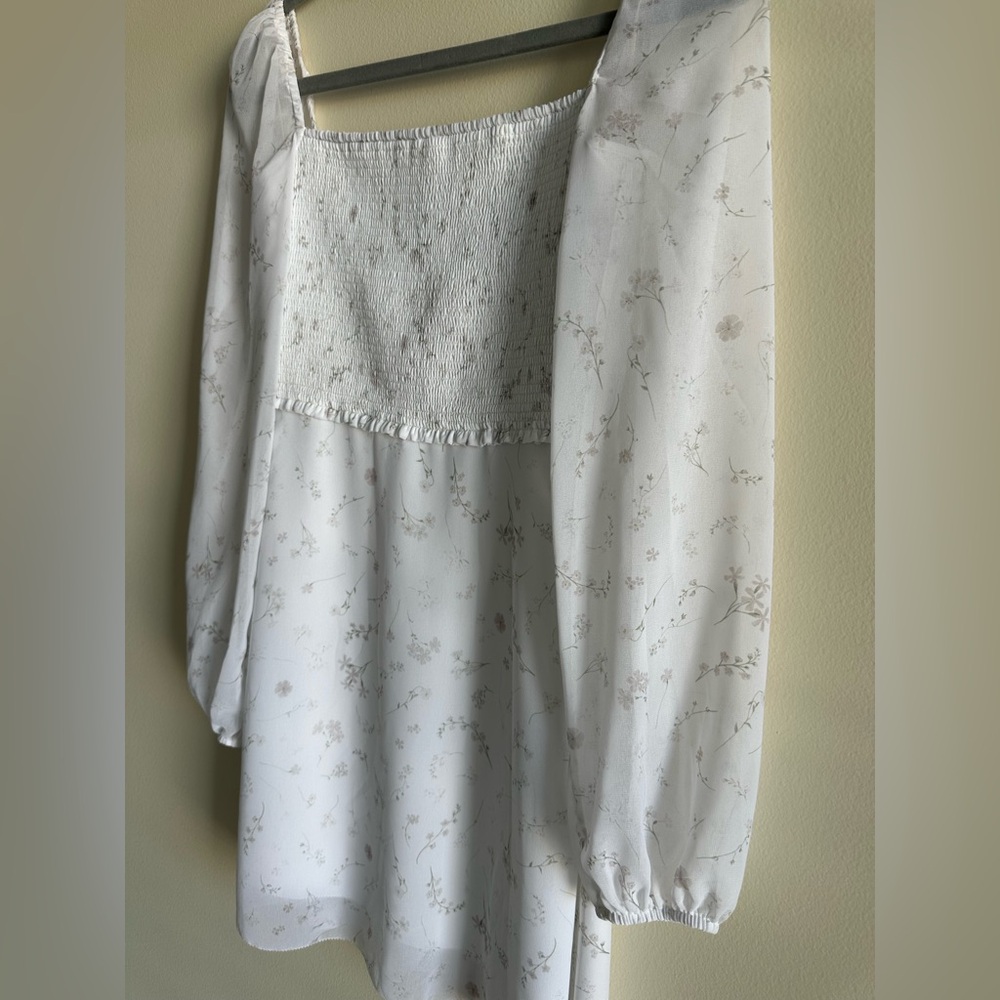 Aritzia Wilfred Villa Smocked Dress Women’s Sz 0 Floral Prairie Fairy Whimsical - Picture 4 of 11